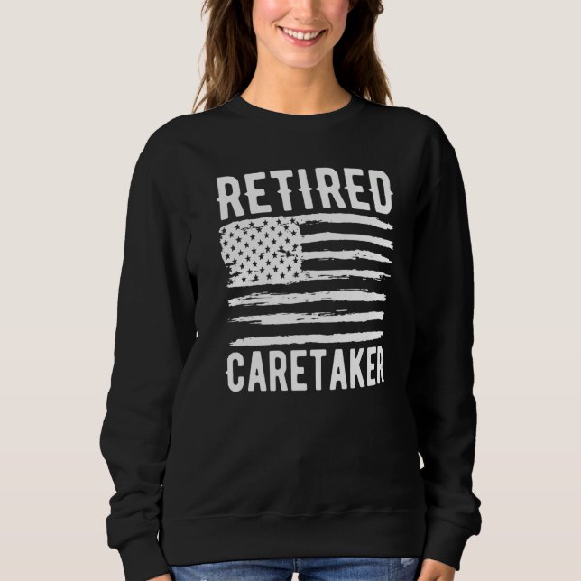 Moletom Retired Caretaker Profession American Flag Premium (Frente)