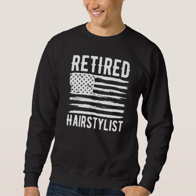 Moletom Retired Hairstylist Profession American Flag Premi (Frente)