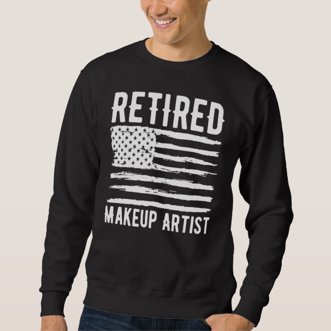Moletom Retired Makeup Artist Profession American Flag (Frente)