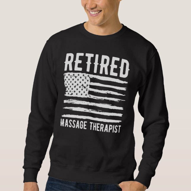 Moletom Retired Massage Therapist Profession American Flag (Frente)