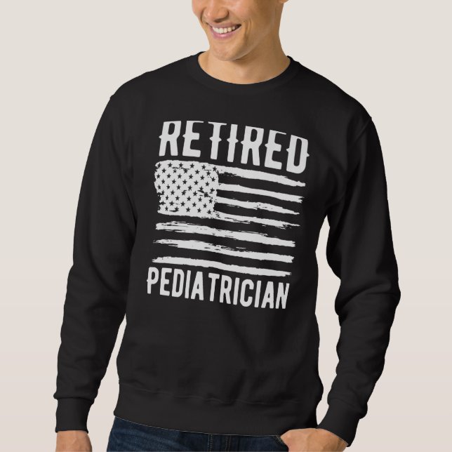 Moletom Retired Pediatrician Profession American Flag Prem (Frente)