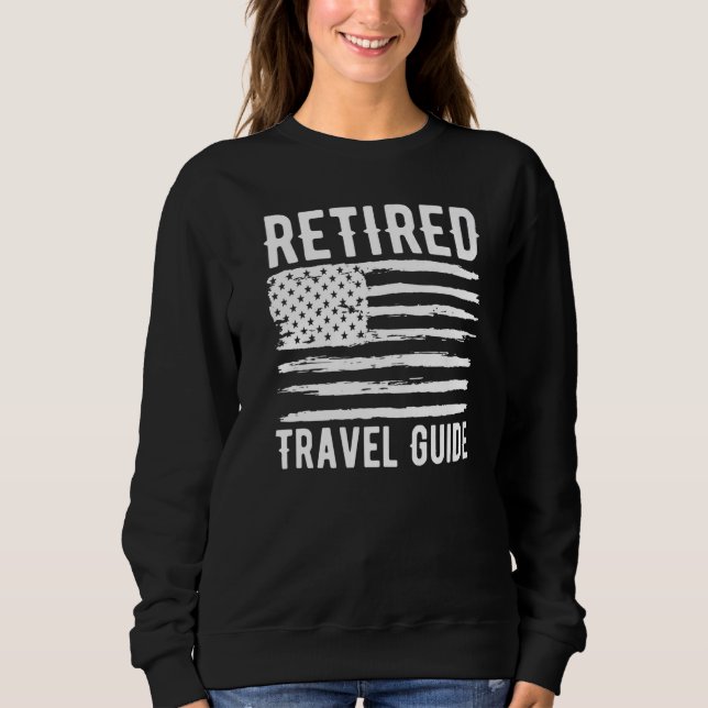 Moletom Retired Travel Guide Profession American Flag Prem (Frente)