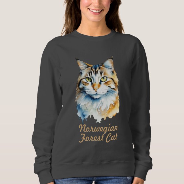 Moletom Retrato de Aquarela da Floresta Norueguesa (Frente)