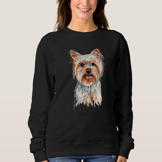 Moletom Retrato de Cachorro Marrom Yorkshire Terrier (Frente)