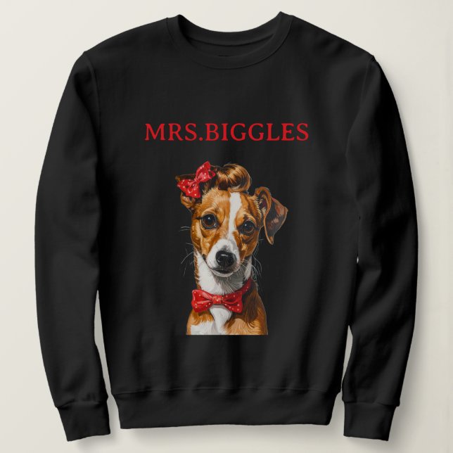 Moletom Retrato de Cachorro Personalizado – Design de Nome (Frente do Design)