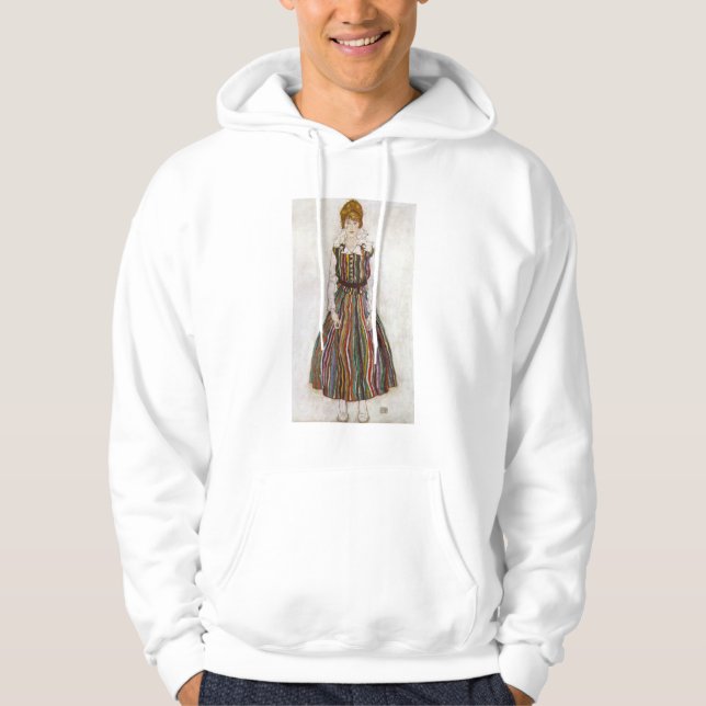 Moletom Retrato de Egon Schiele do Hoodie de Edith Schiele (Frente)