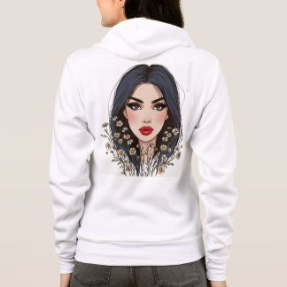 Moletom Retrato de Mulher Floral - Sussurros da Natureza