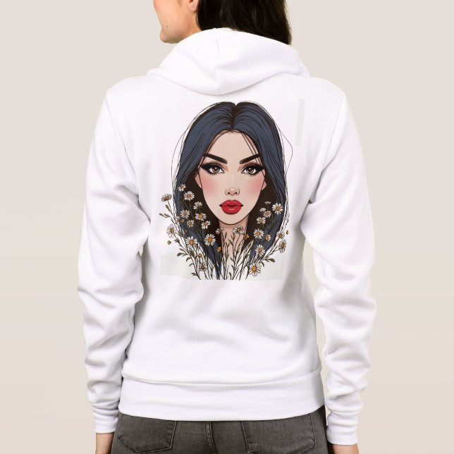 Moletom Retrato de Mulher Floral - Sussurros da Natureza (Verso)