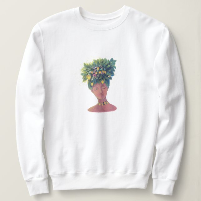 Moletom retrato de mulher fofa (Frente do Design)