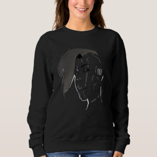 Moletom Retrato de Robô Cyborg Feminino Cyberpunk Ai Ficçã