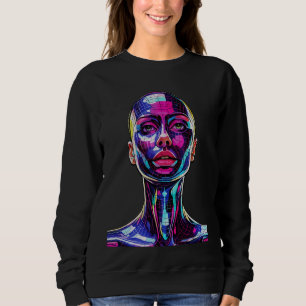 Moletom Retrato Mosaico Vibrante de uma Mulher Moderna