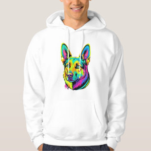 Moletom Retrato Vetorial Colorido de Cachorro Neon