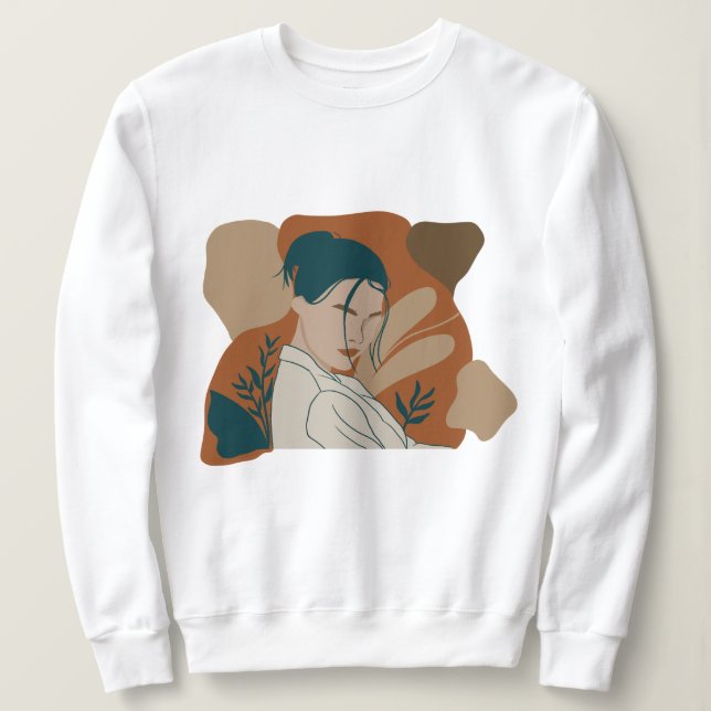Moletom retratos de design plano com cores boho (Frente do Design)