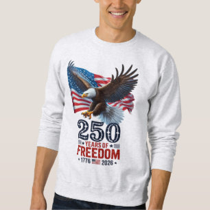 Moletom Retrô 250 Anos de Liberdade EUA Patriótico 4 de Ju