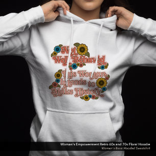 Moletom Retro 60s e 70s Floral de Empoderamento feminino
