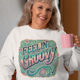 Moletom Retro 70s em Groovy Psicedélico