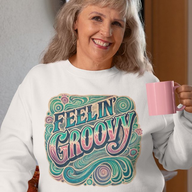 Moletom Retro 70s em Groovy Psicedélico (Criador carregado)