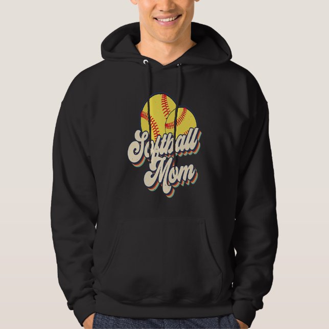 Moletom Retro 70s Softball Mom Cute Player Mama Team Sport (Frente)