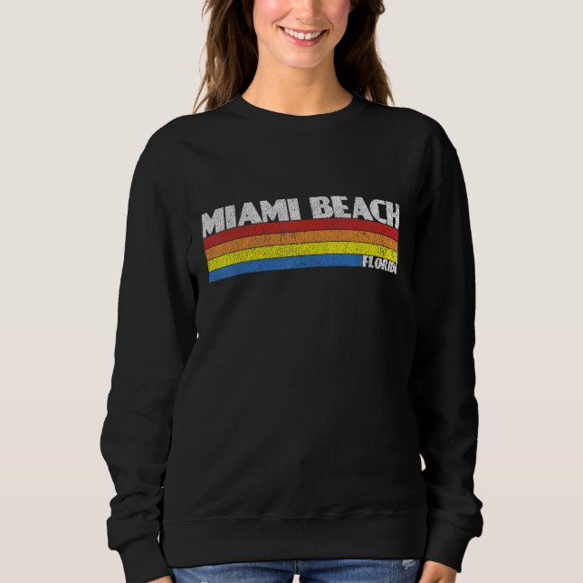 Moletom Retro 80s Miami Beach Florida FL Souvenir (Frente)