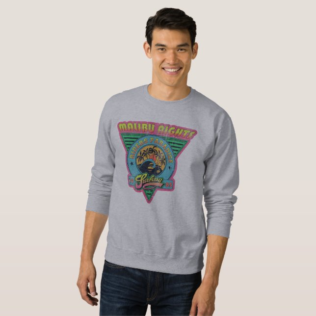 Moletom Retro 80's, Noites de Malibu de Surf, (Frente Completa)
