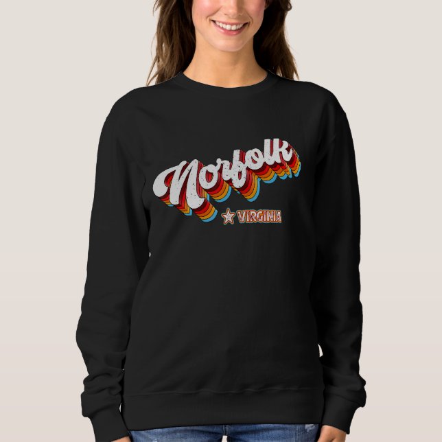 Moletom Retro 80s Norfolk Virginia Va (Frente)