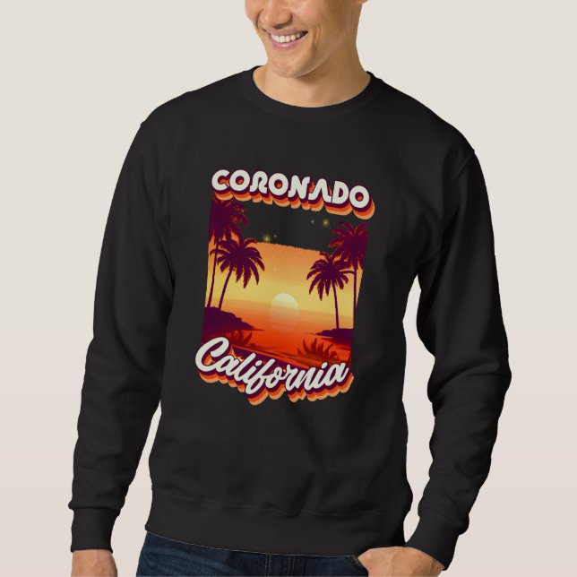 Moletom Retro 80's Style Coronado Palm Tree California Sur (Frente)