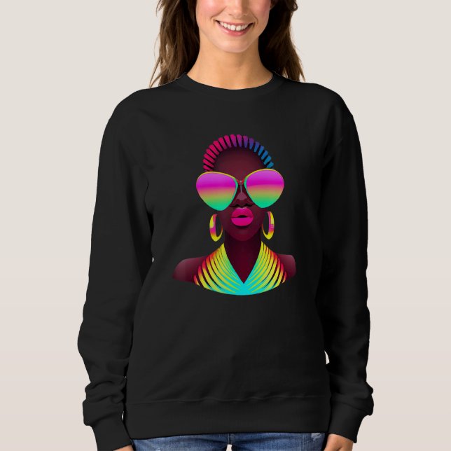 Moletom Retro African Woman Beautiful Pink 80s Men Women K (Frente)
