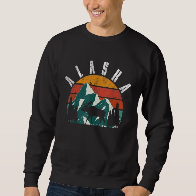 Moletom Retro Alasca Montanhas Selvagens (Frente)