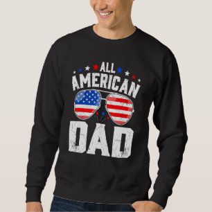 Moletom Retro All American Pai Vintage USA Flag Retro Fami
