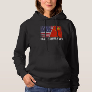 Moletom Retro-Americano Bandeira China Melhor Tia Ever Fa