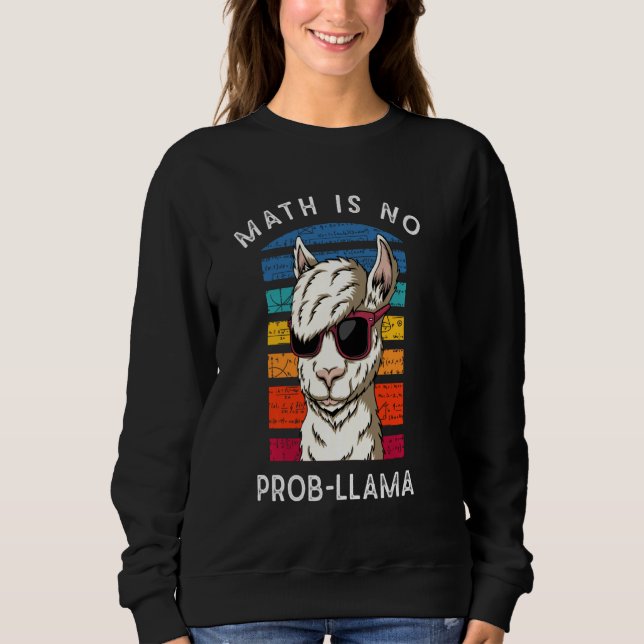 Moletom Retro Animal Llama Nerd de ciência Alpaca Calcul (Frente)