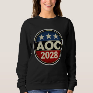 Moletom Retro AOC 2028 Luta contra o protesto da Oligarchy