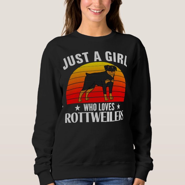 Moletom Retro Apenas Uma Menina Que Ama Rottweilers 21 (Frente)
