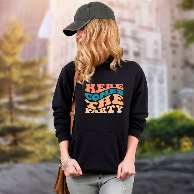 Moletom Retro Aqui Vem a Festa Despedida de Solteira (Criador carregado)