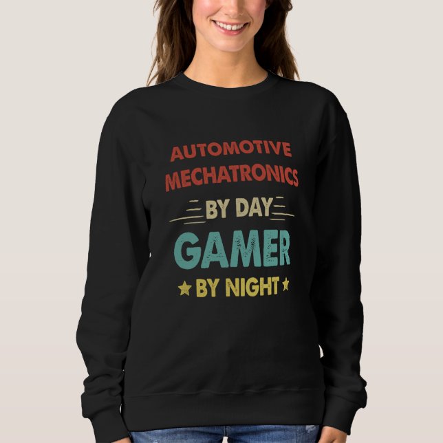Moletom Retro Automotive Mechatronics By Day Gamer By Nigh (Frente)