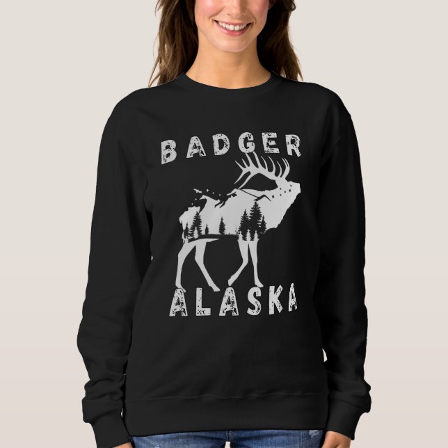 Moletom Retro Badger Alaska Apparel Souvenir (Frente)