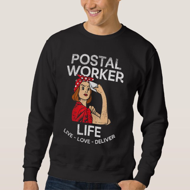 Moletom Retro Bandana Mail Carrier Lady Postal Worker (Frente)