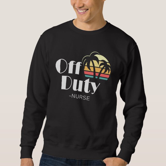 Moletom Retro Beach Palm Trees Sunset - Off Duty Nurse (Frente)