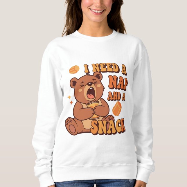 Moletom Retro Bear Nap and Snack Women’s Sweatshirt (Frente)