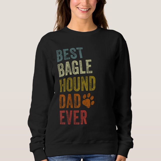 Moletom Retro Best Bagle Hound Dad Ever Dog Papa Father's  (Frente)