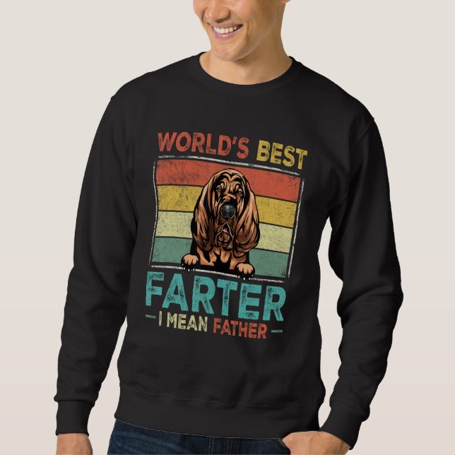 Moletom Retro Best Dad Ever Cool Bloodhound Dog Pet Lover (Frente)