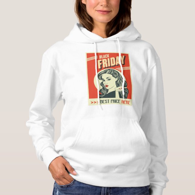 Moletom Retro Black Friday Pop Art Pin-Up Girl (Frente)