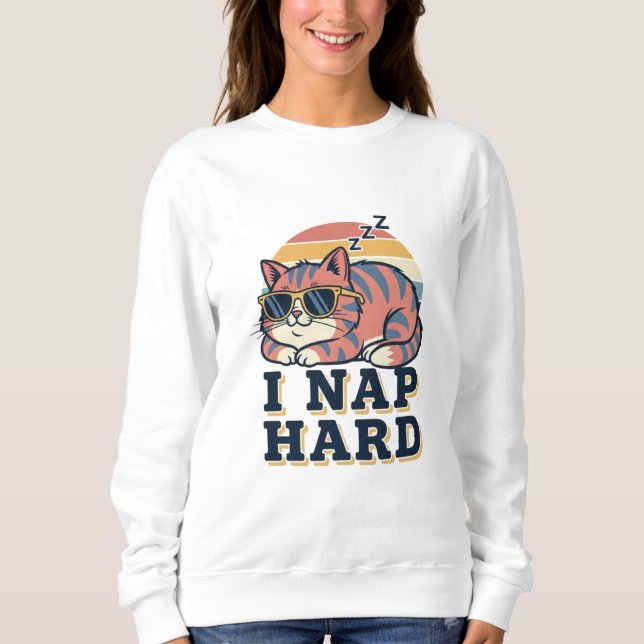 Moletom Retro Cat Nap Quote Women’s Sweatshirt (Frente)