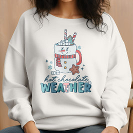 Moletom Retro Chocolate Quente Clima Snowman Winter