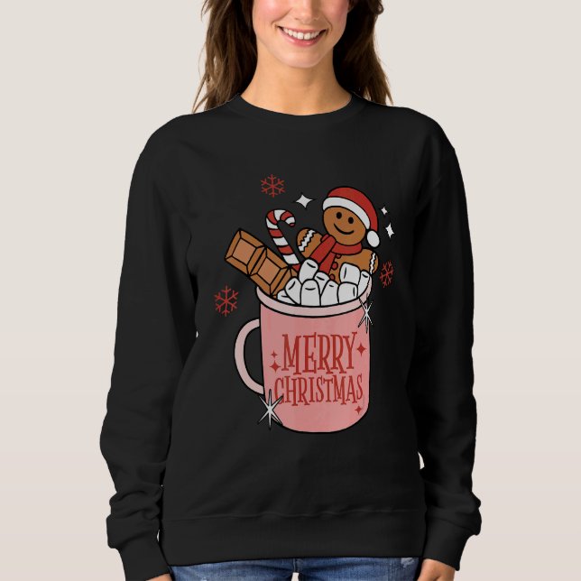 Moletom Retro Christmas Coffee Merry Christmas Gingerbread (Frente)