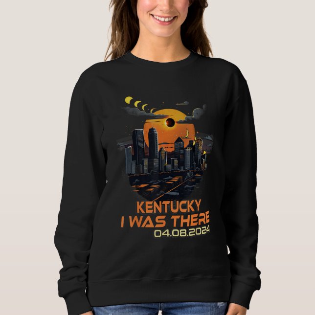 Moletom Retro Cityscape Total Solar Eclipse 2024 Kentucky (Frente)