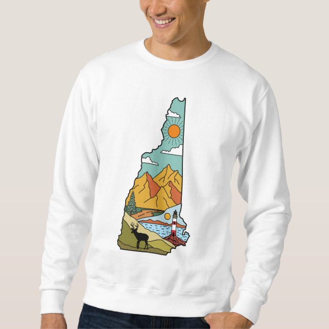 Moletom Retro Concord New Hampshire White Mountain (Frente)