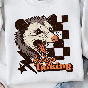 Moletom Retro Continue Falando Feral Possum: Animal Selvag