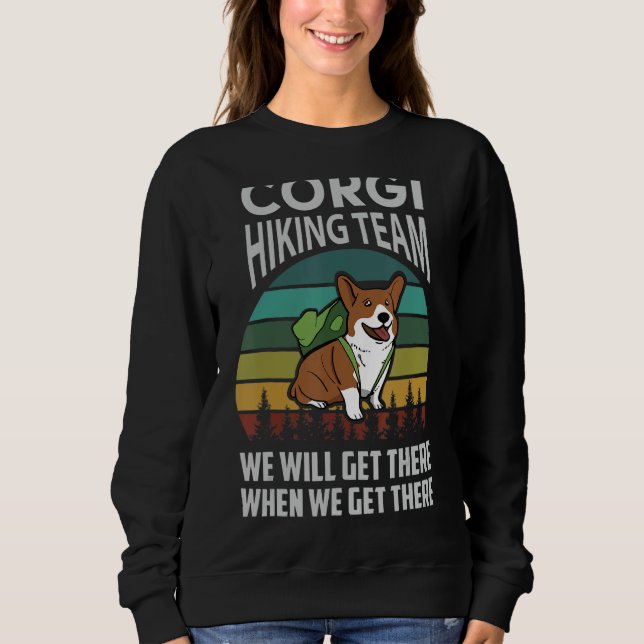 Moletom Retro Corgi Hiking Team Funny Dog Camp Cute Pet Fu (Frente)