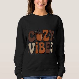 Moletom Retro Cozy Vibes Winter Groovy Typography T-Shirt